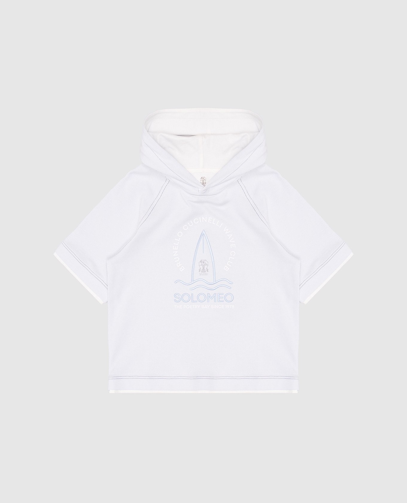 

Children's blue hooded T-shirt Brunello Cucinelli, Light blue