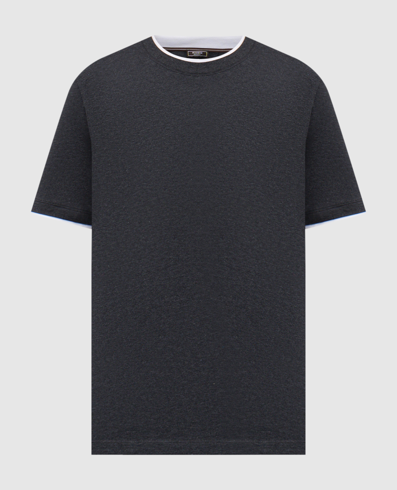 Grey T-shirt with logo Peserico