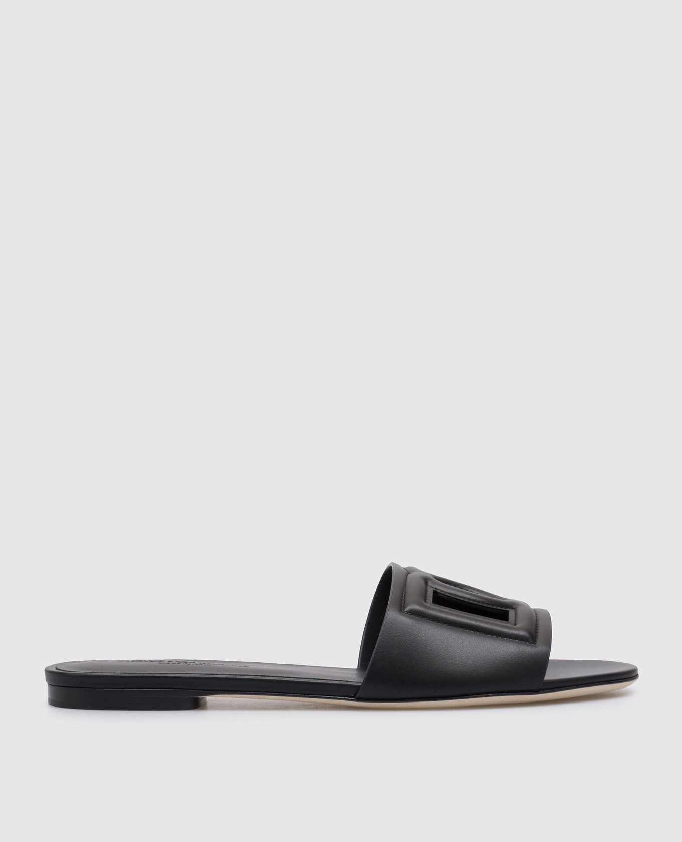 

DG Millennials Black Leather Flip Flops Dolce&Gabbana