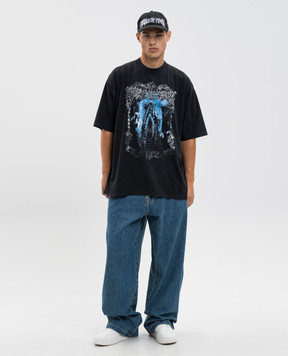 Vetements Black T-shirt with print UCF76TR800B