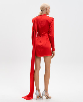 David Koma Red mini dress with train PF25DK99D