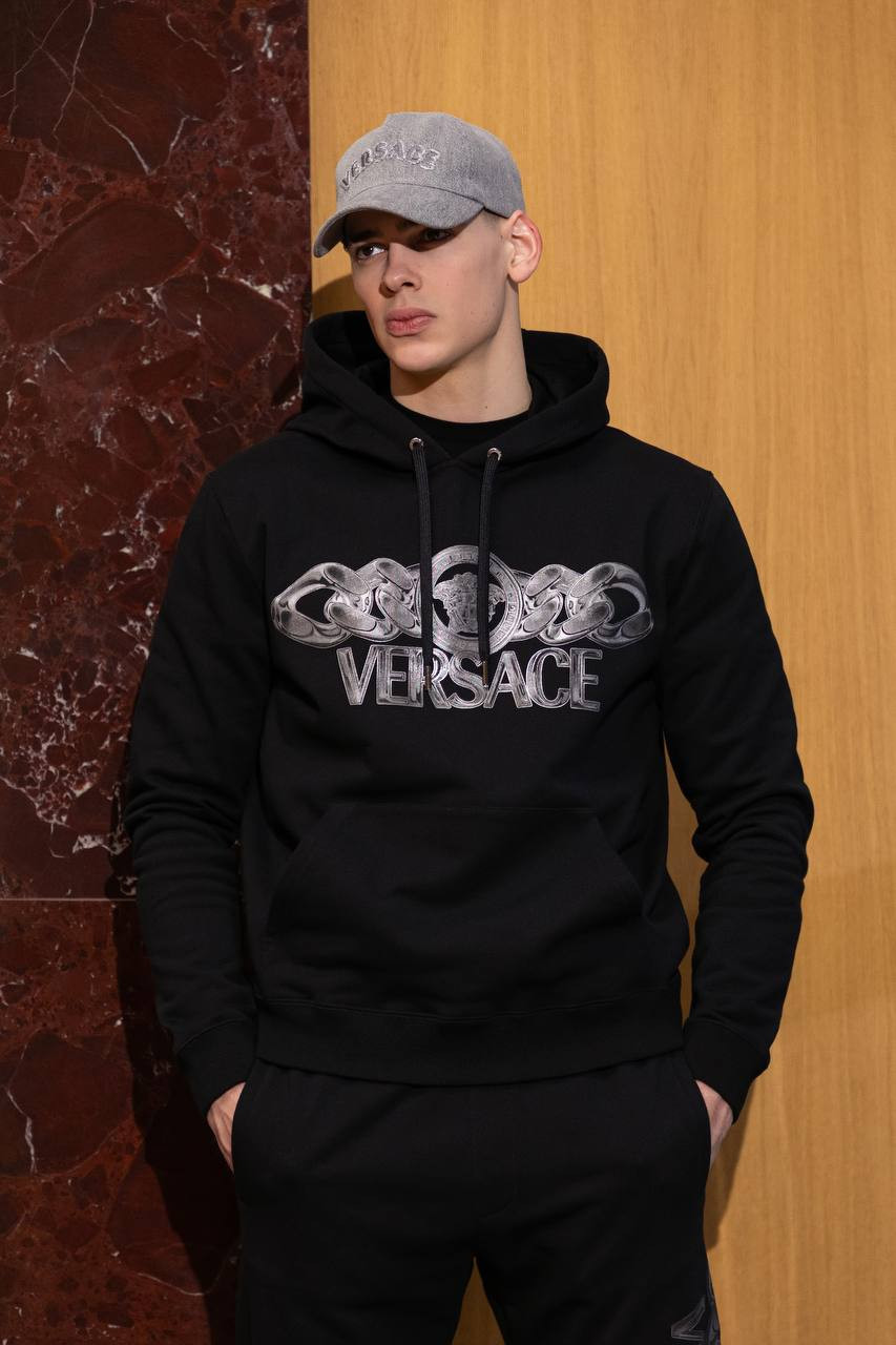 

Black Medusa On Chain Hoodie Versace