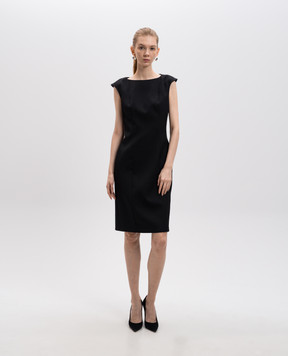 Alexander McQueen Black wool midi sheath dress 819067QJADA
