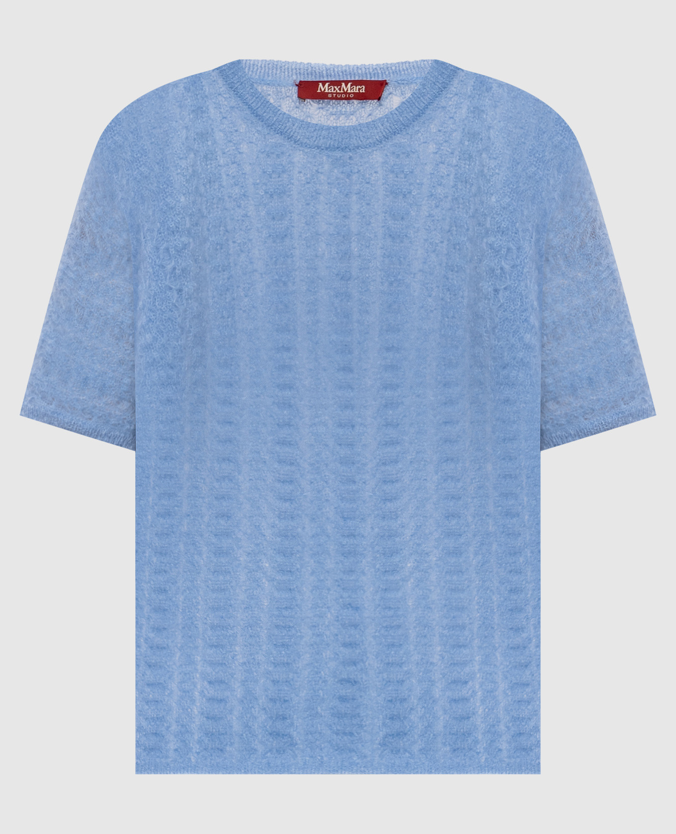 TERZO blue top with patterned mohair Max Mara