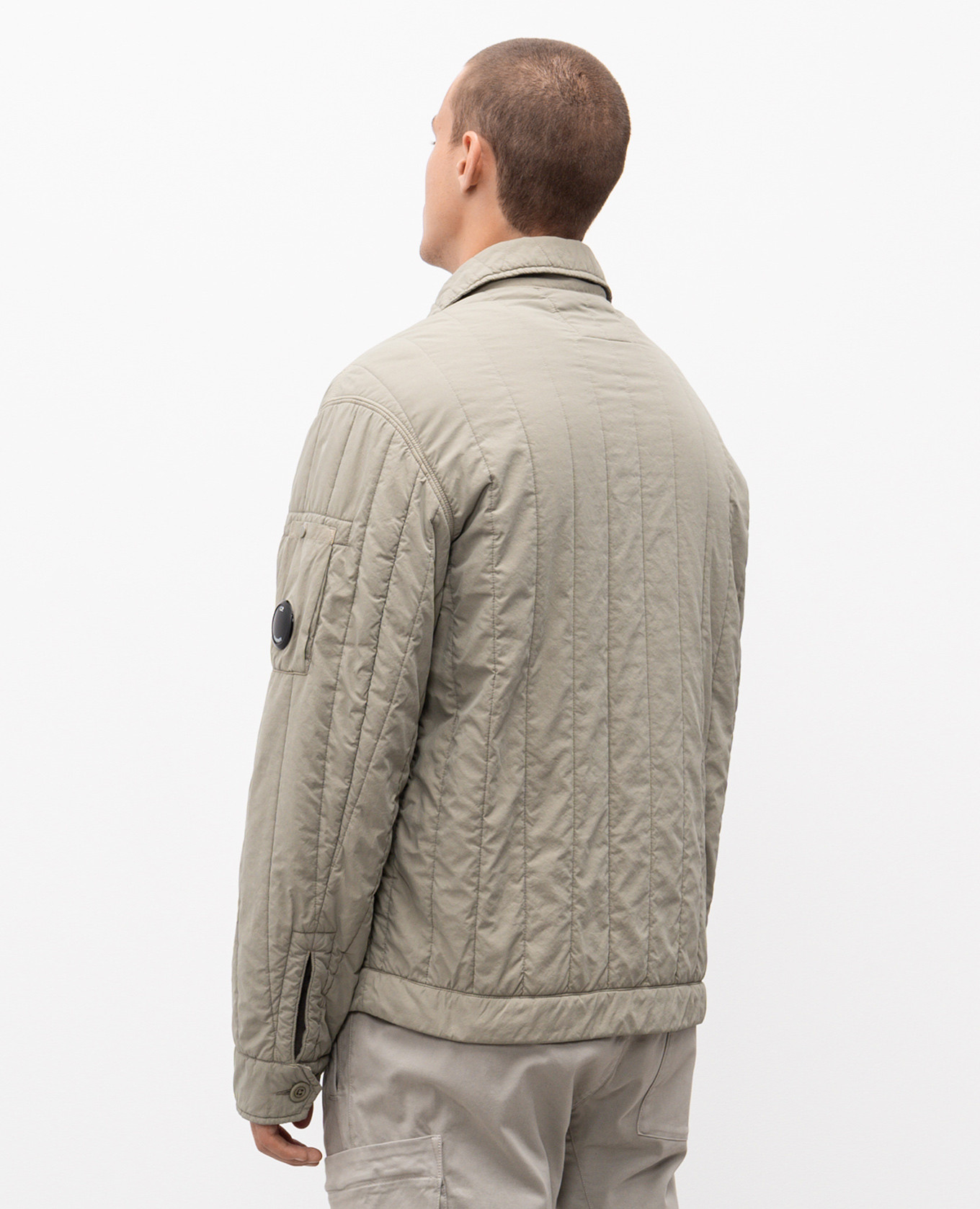 

Khaki jacket with logo patch C.P. Company