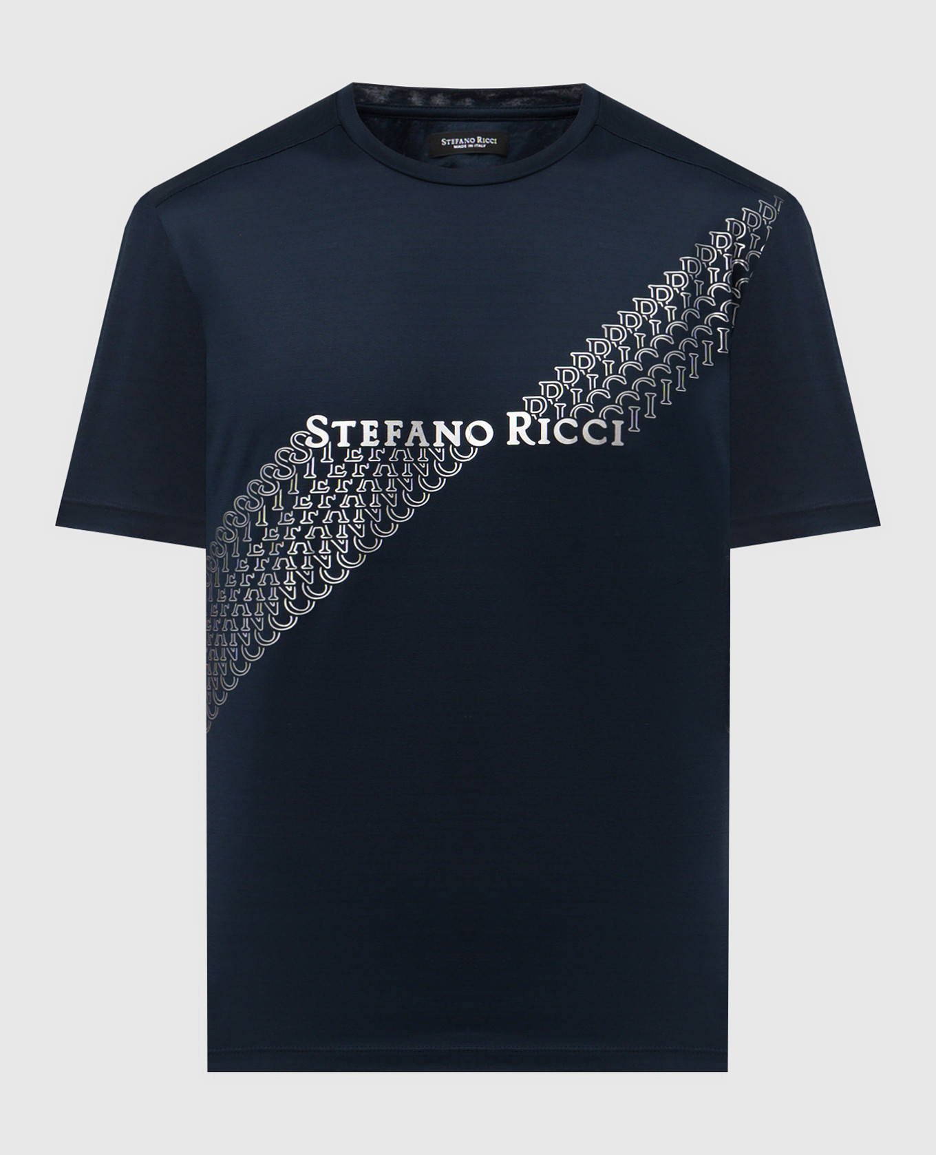 

Blue t-shirt with logo print Stefano Ricci