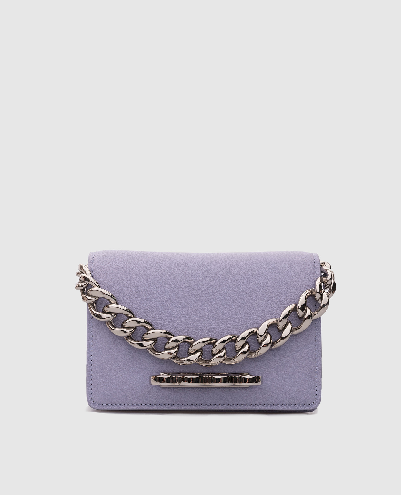 

Purple leather Four Ring Chain crossbody bag with knuckle Alexander McQueen, Фиолетовый