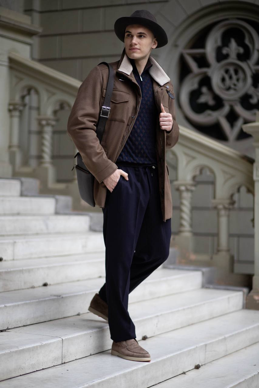 Blue pants made of wool Enrico Mandelli 6