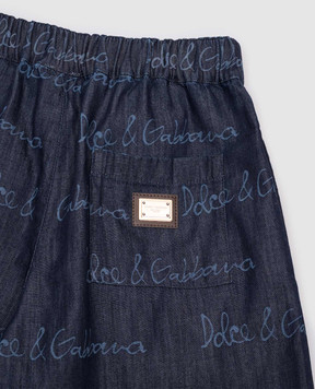 Dolce&Gabbana Children's blue denim shorts with logo L43Q59LDC87812+
