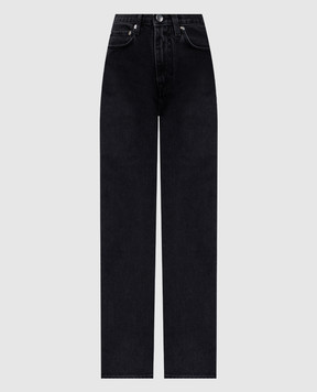 Loulou de Saison JUDE gray jeans with logo patch JUDE