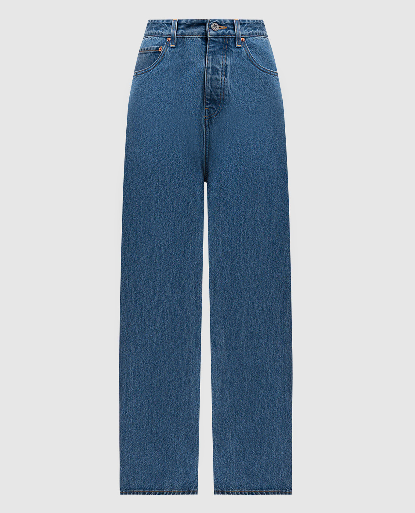 Blue jeans with logo patch Vetements