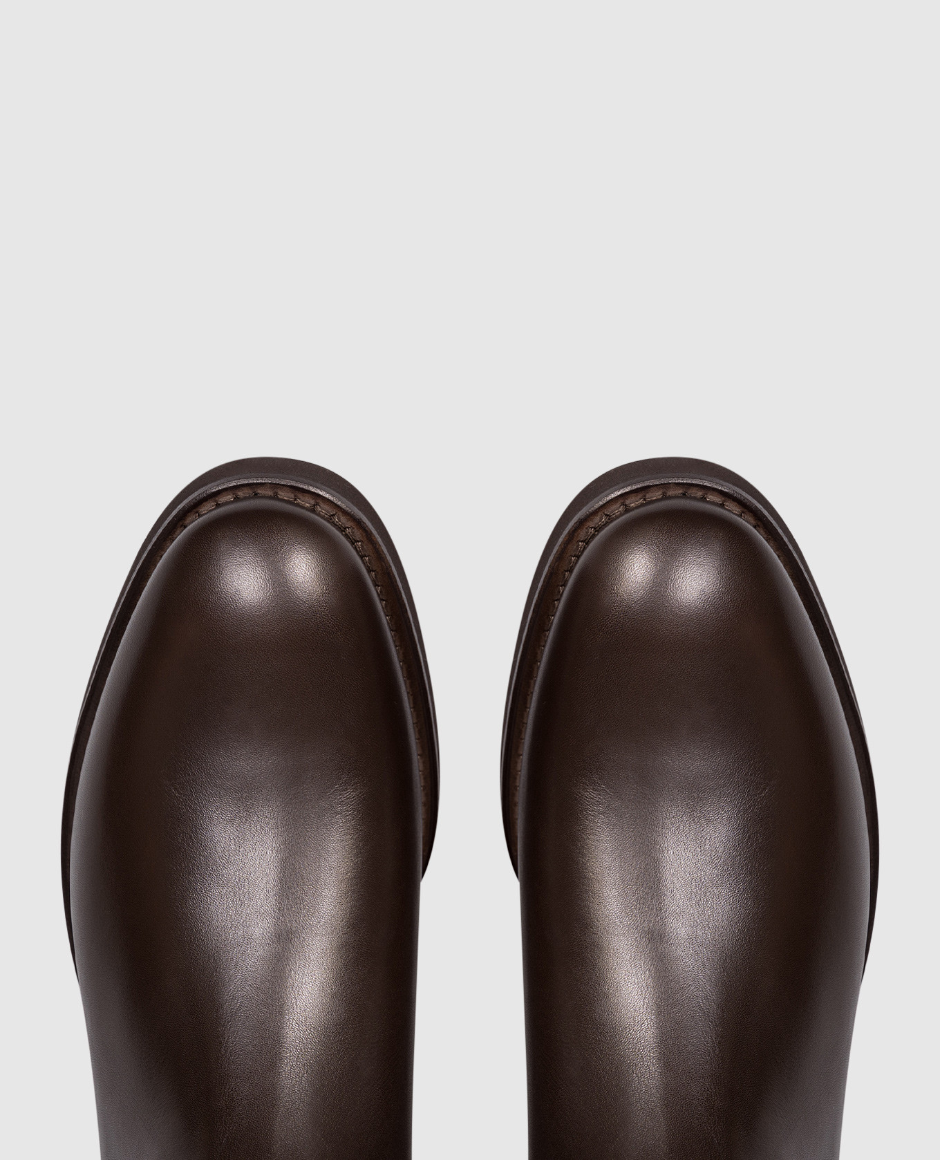 Brown leather Mat boots with monil chain Brunello Cucinelli 4