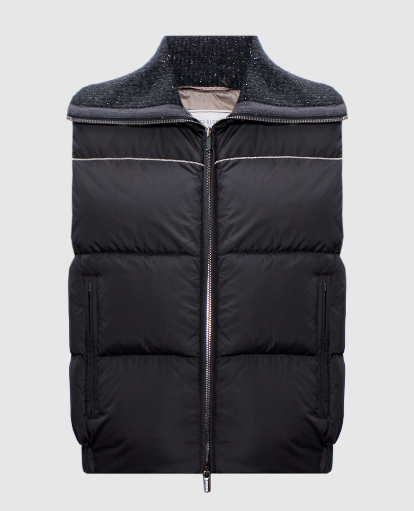 

Black down vest with monil chain Peserico