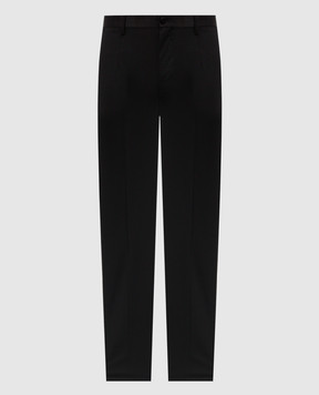 Dolce&Gabbana Black pants made of wool and silk GYA5MTGI726