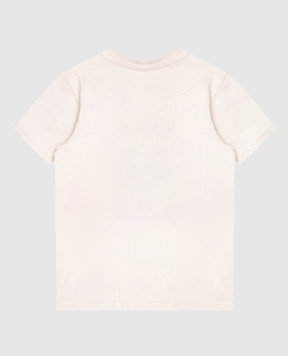 Dolce&Gabbana Children's beige T-shirt with branded print L1JTJDG7PJS