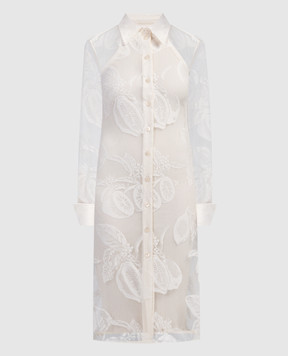 Max Mara Sportmax CANOSA beige shirt dress with lace CANOSA
