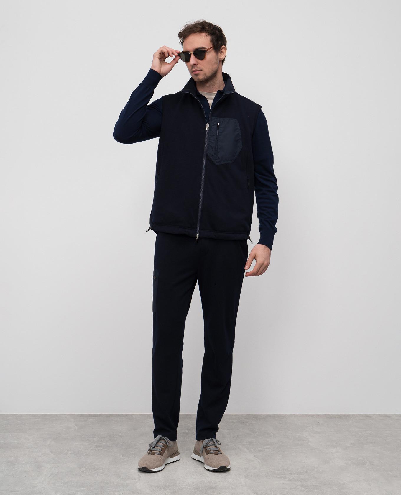 

West Blue Reversible Logo Wool Vest Sease
