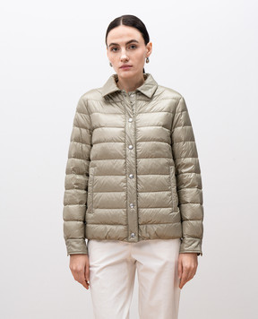Peserico Green quilted down jacket with monil chain S2407002200