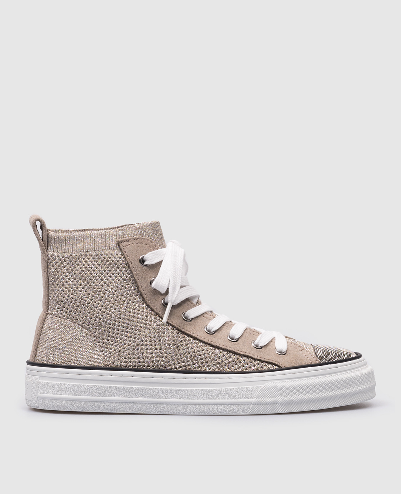 

Beige high-tops with a monil chain Brunello Cucinelli