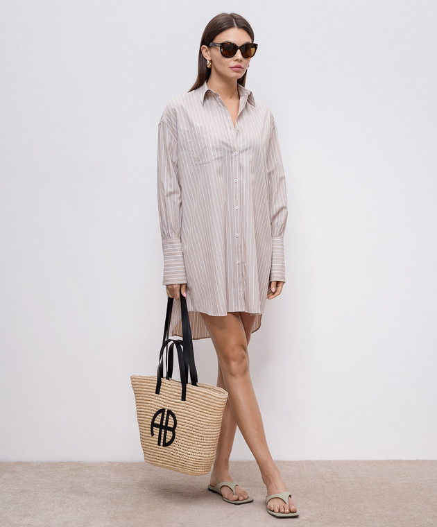 anine bing shirt dress ANINE BING Beth Mini Dress Palm