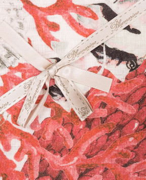 Blumarine Coralli white printed linen tablecloth H0000210064