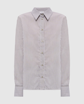 Peserico Striped shirt with monil chain A0618400675