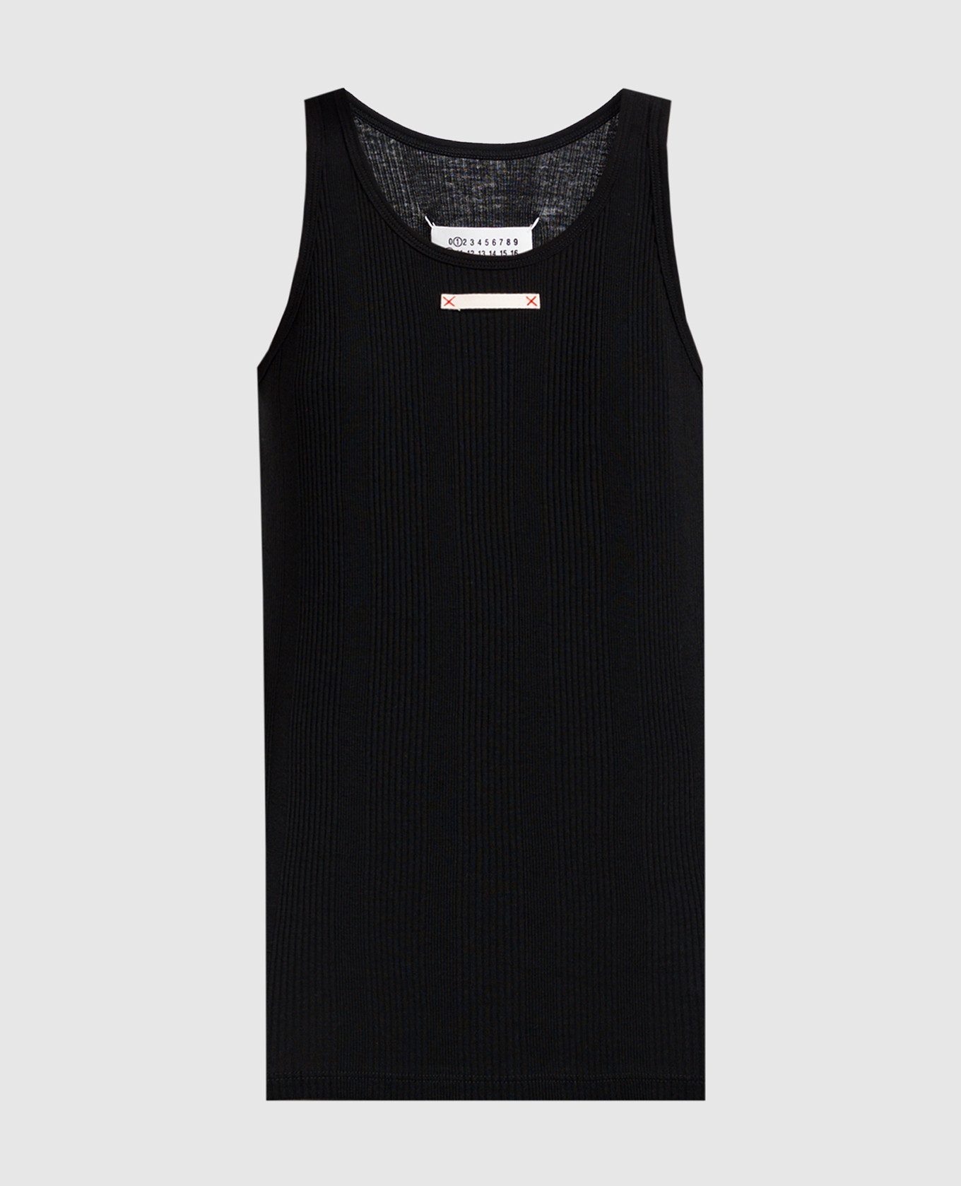 

Black ribbed top with brand patch Maison Margiela