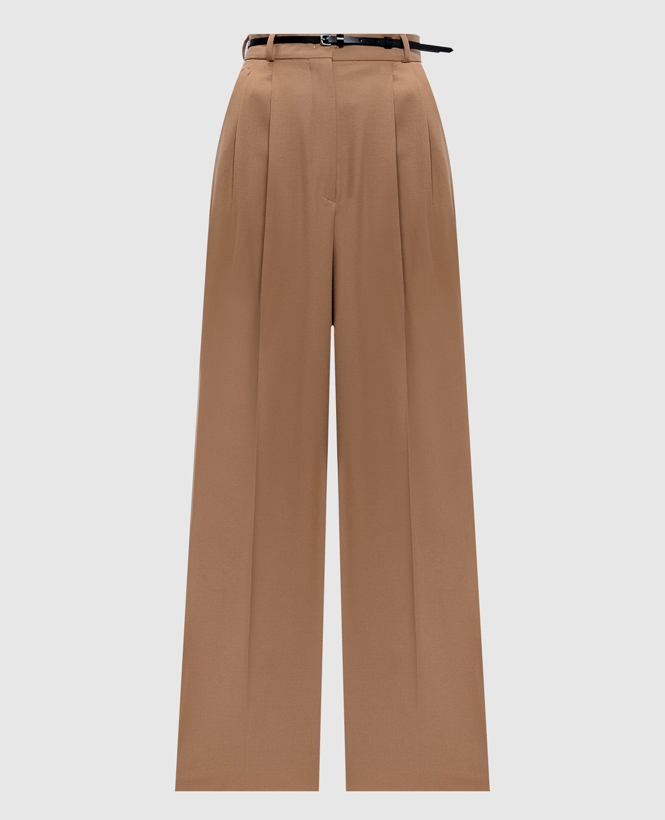 Brown kiens high rise wool trousers max mara sportmax