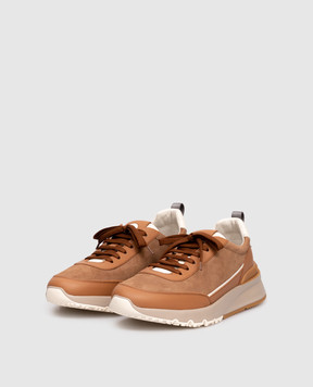 Brunello Cucinelli Brown suede sneakers with logo MZUSGGO278