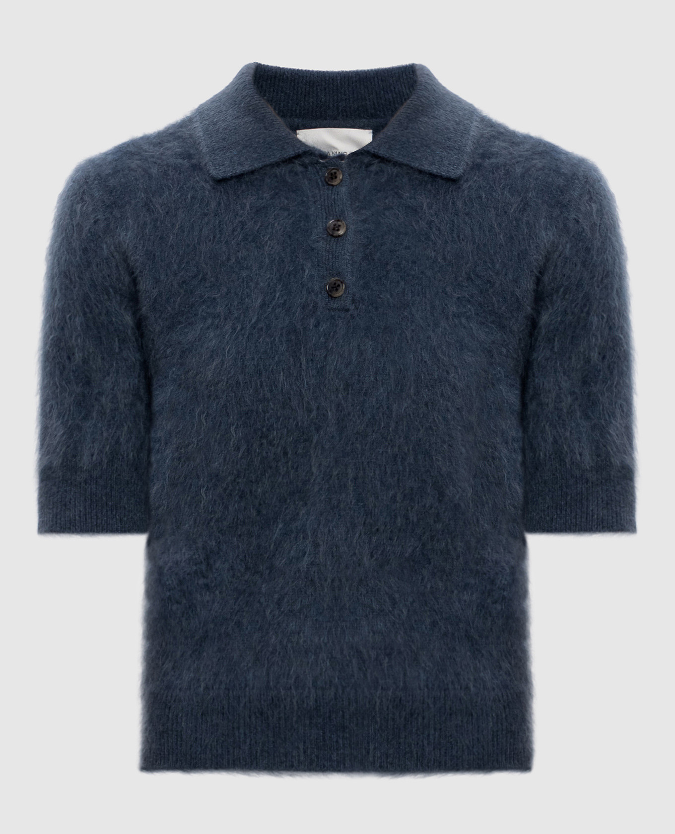 Carolyn blue polo collar top LISA YANG