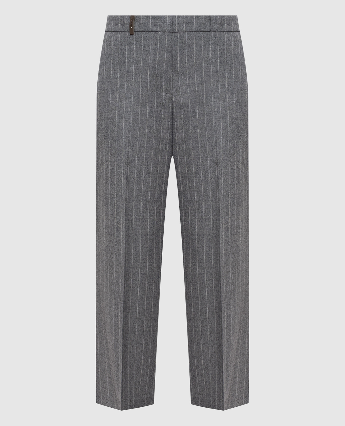Gray striped wool pants