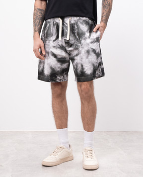 Palm Angels Gray printed shorts PMCB058S25FAB002