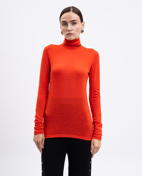 Jil Sander Orange wool golf with logo J40GC0020J70021