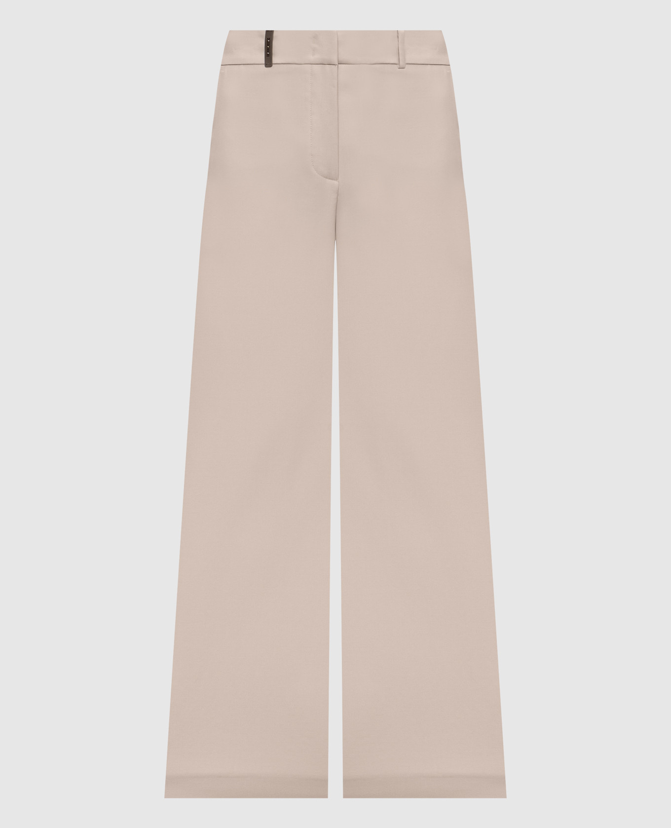 

Beige wool pants with brand patch Peserico