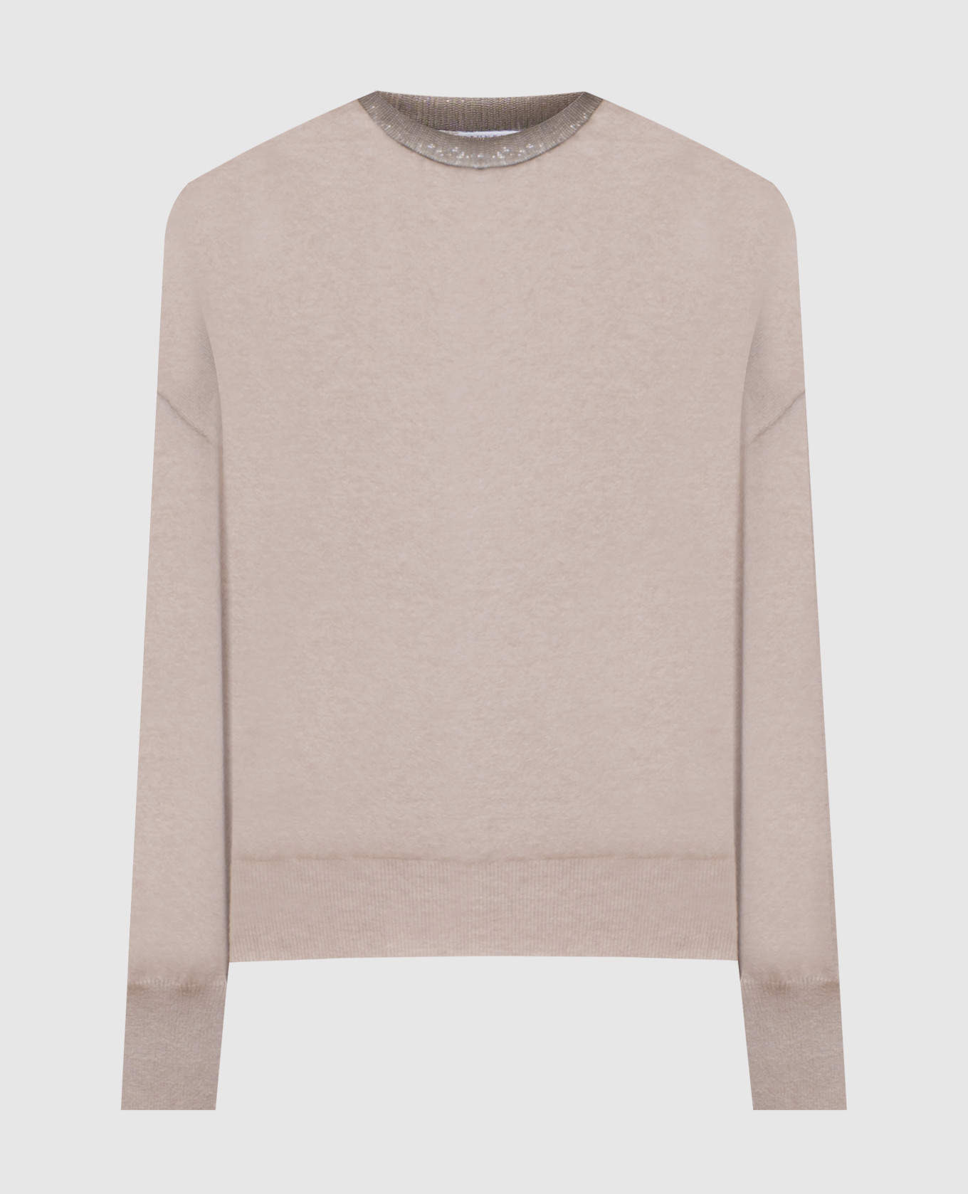 

Beige cashmere jumper with monil chain Brunello Cucinelli