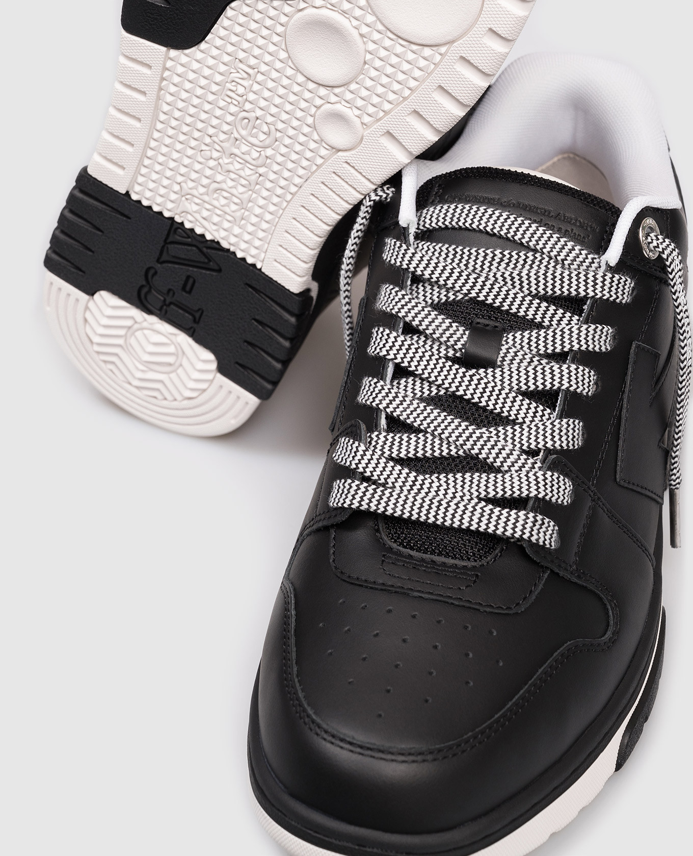 

Out Of Office black leather sneakers Off-White