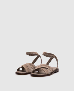 Doucal's Beige suede sandals with a monil chain DD8773MARNUF229