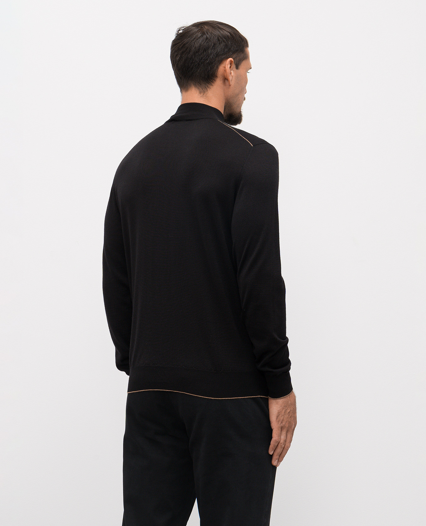 Black wool, silk and cashmere jumper with logo pattern Stefano Ricci 4