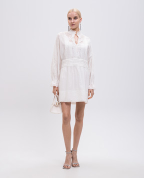 Twinset White mini dress with lace 251TP2380