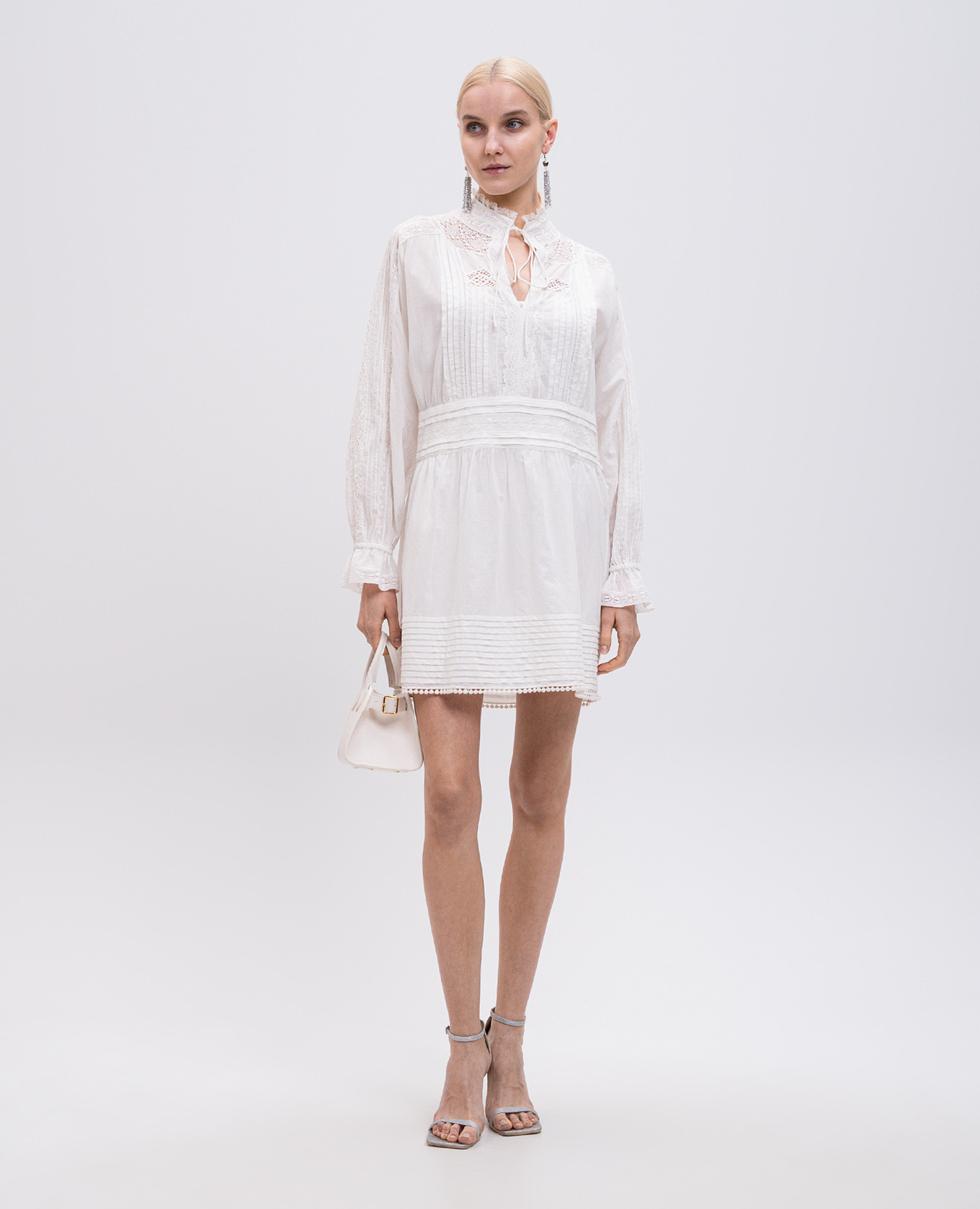 White mini dress with lace Twinset 2