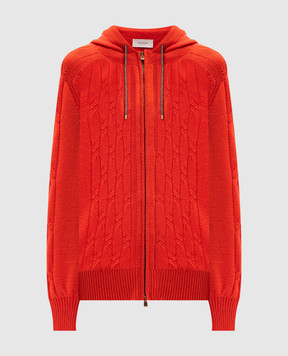 Agnona Red cashmere sports jacket with metallic logo KN080286K070L
