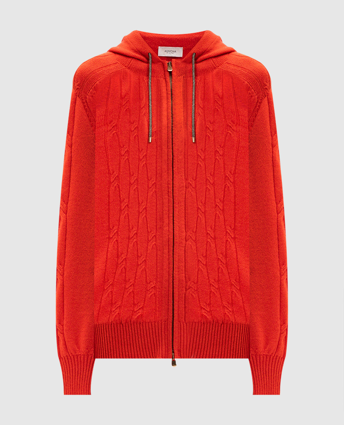 Red cashmere sports jacket with metallic logo agnona