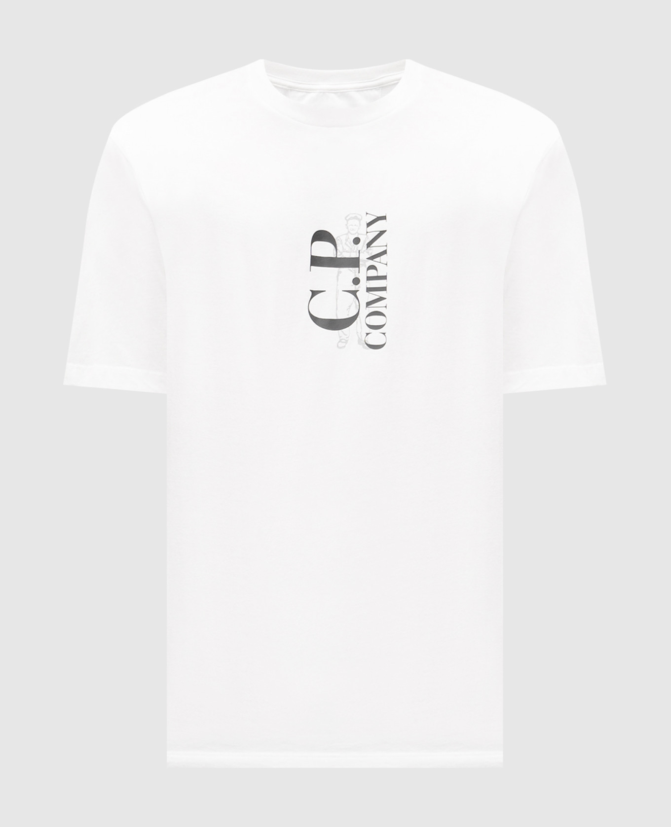 White T-shirt with logo print C.P. Company