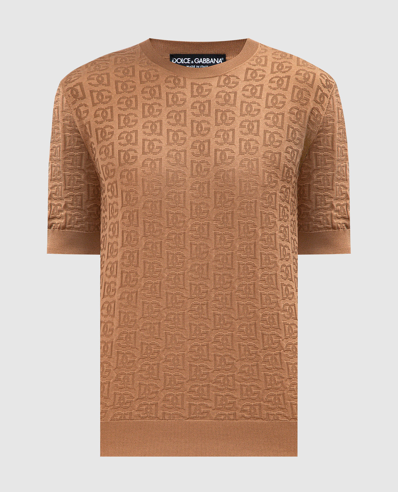 Brown patterned silk jumper Dolce&Gabbana