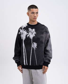 Palm Angels Gray sweatshirt with print PMHE086F25KNI001