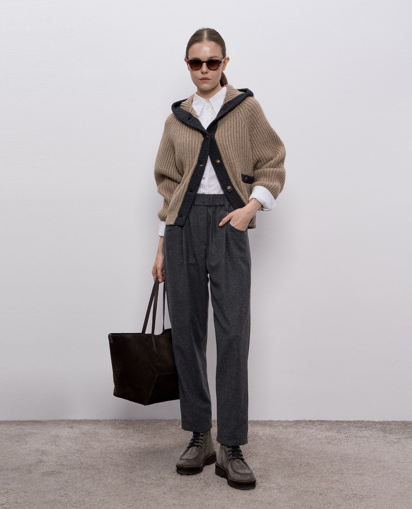 

Gray wool and cashmere pants Brunello Cucinelli, Grey