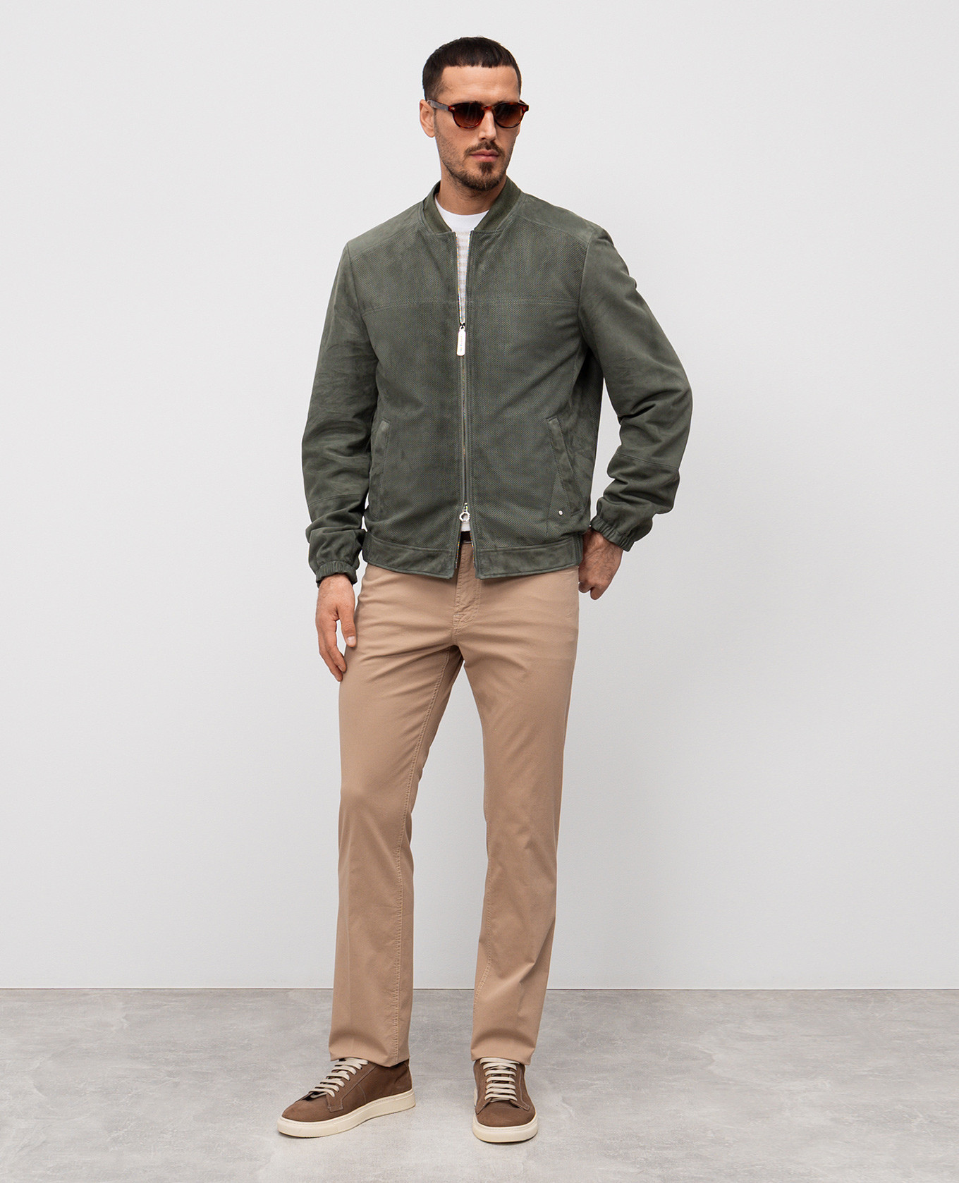 

Green suede bomber jacket Stefano Ricci