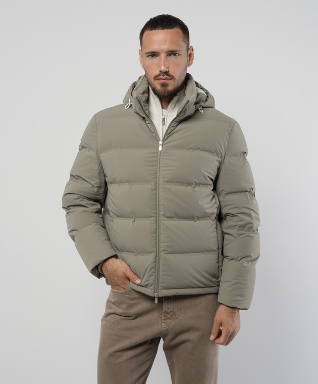 BRUNELLO CUCINELLI ダウンジャケット オリーブグレー　M BRUNELLO CUCINELLI Beaver Down Jacket Brunello Cucinelli