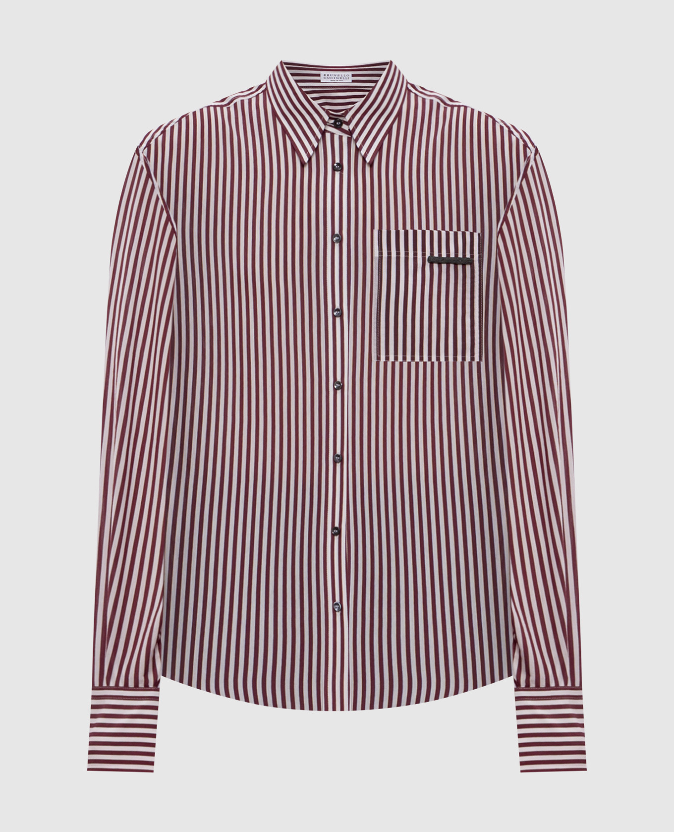 Striped shirt with monil chain Brunello Cucinelli