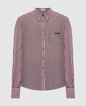 Brunello Cucinelli Striped shirt with monil chain MP789NB206